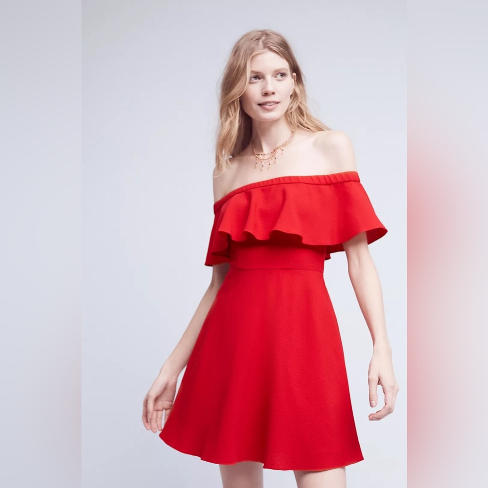 Black Halo Strapless Red Dress